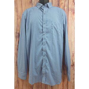 Johnston & Murphy Gingham Check Button Down Shirt XL Nylon Blend